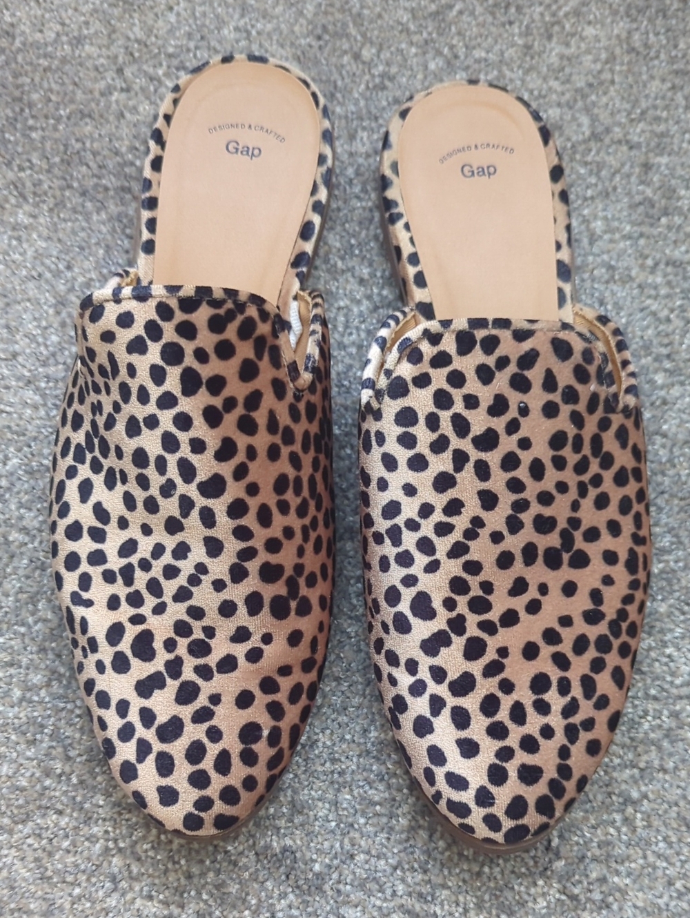 GAP Women's Leopard-Print Slip-On Mules in Tan and Black